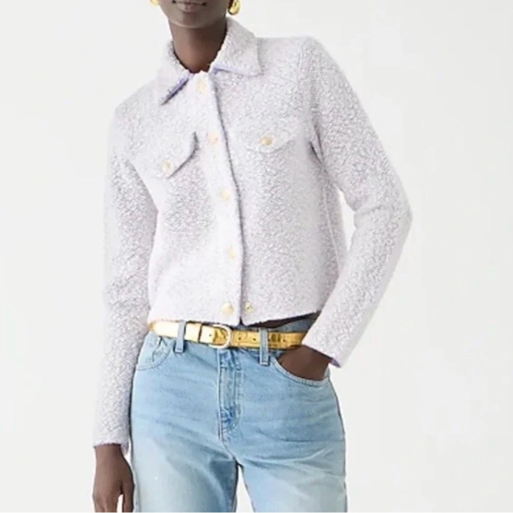 J. Crew Collared Lady Jacket Wool Boucle Periwinkle lavender